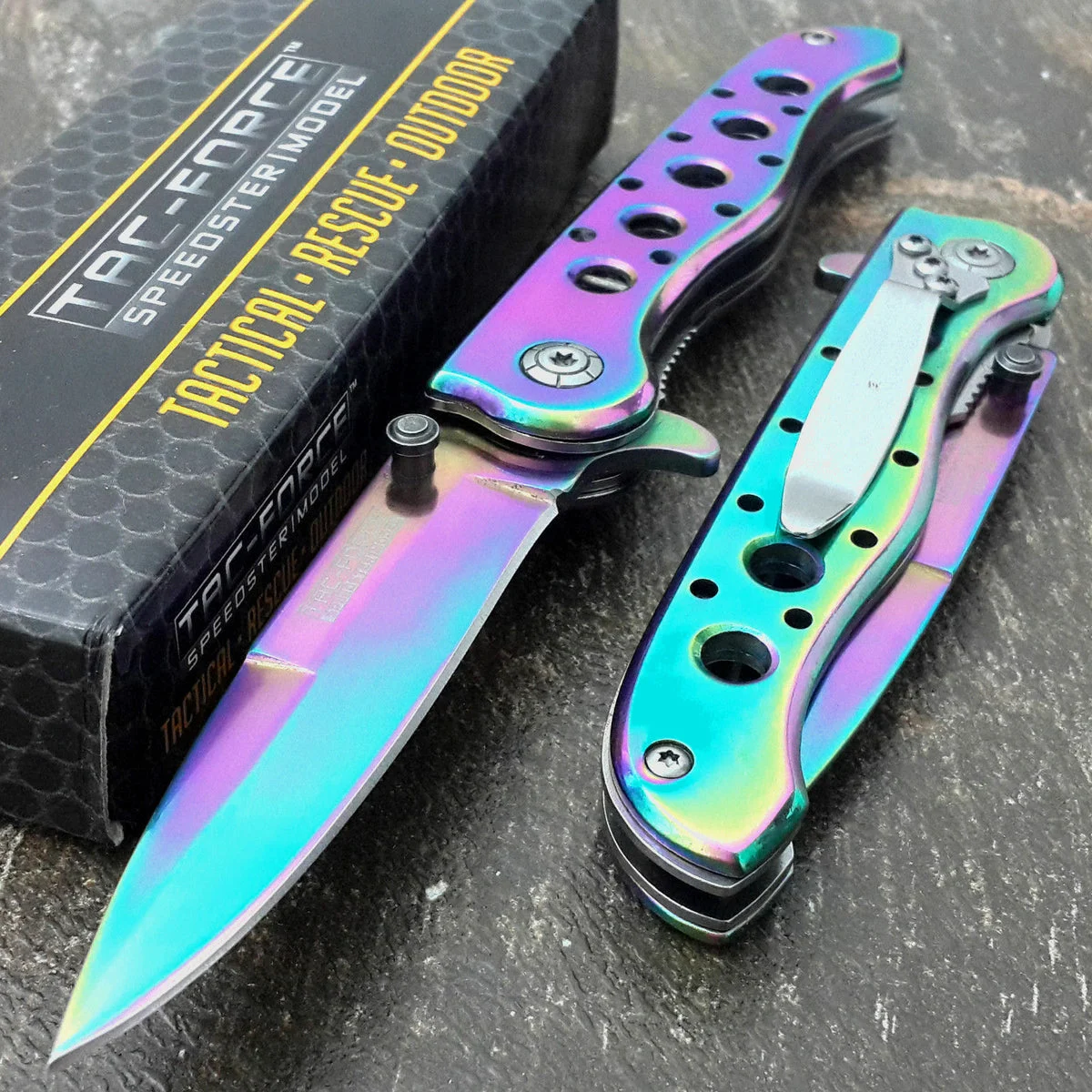 7.25″ Tac Force Rainbow Spectrum Small Mini Pocket Knife TF-300382RB