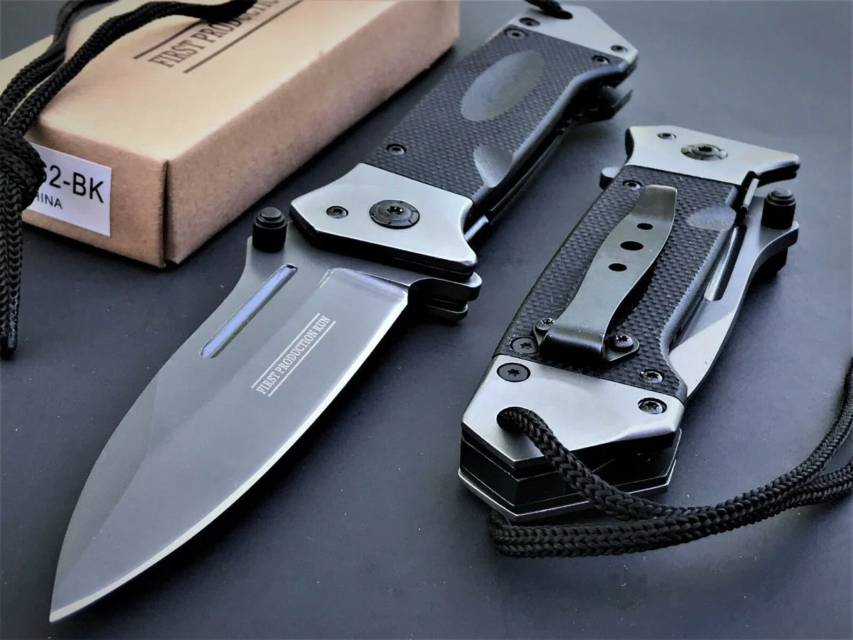 7.75″ Military G10 Heavy Duty Assisted Tactical Rescue Pocket Knife