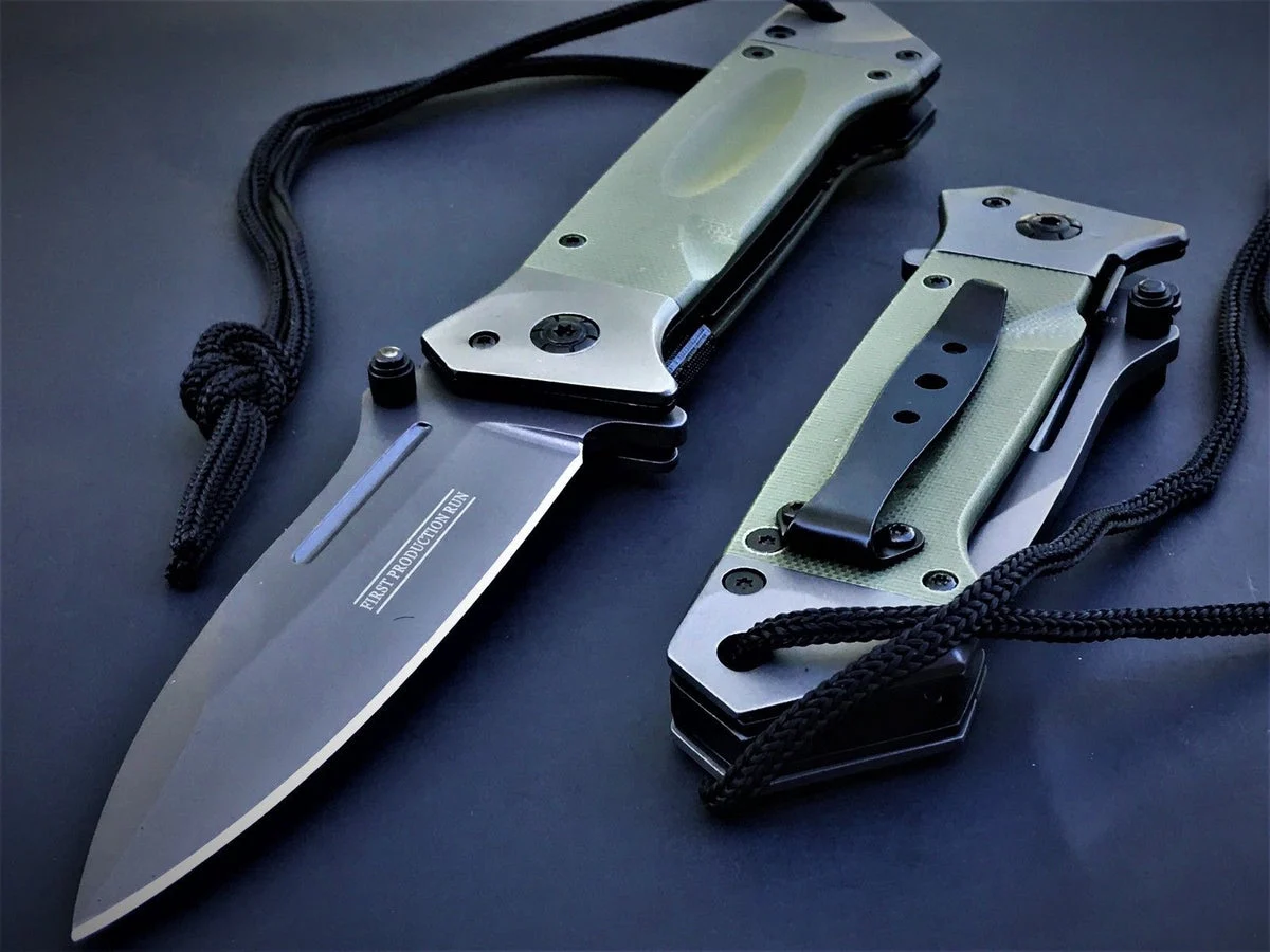 7.75″ Military Green G10 Heavy Duty Tactical Pocket Knife (300362GN)