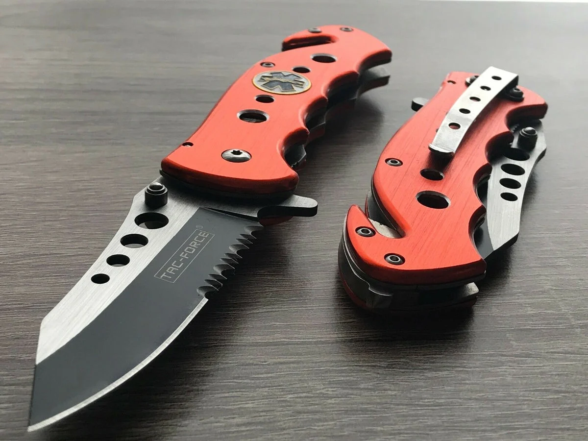 7.75″ Tac Force Orange Emergency EMT EMS Rescue Medical Pocket Knife