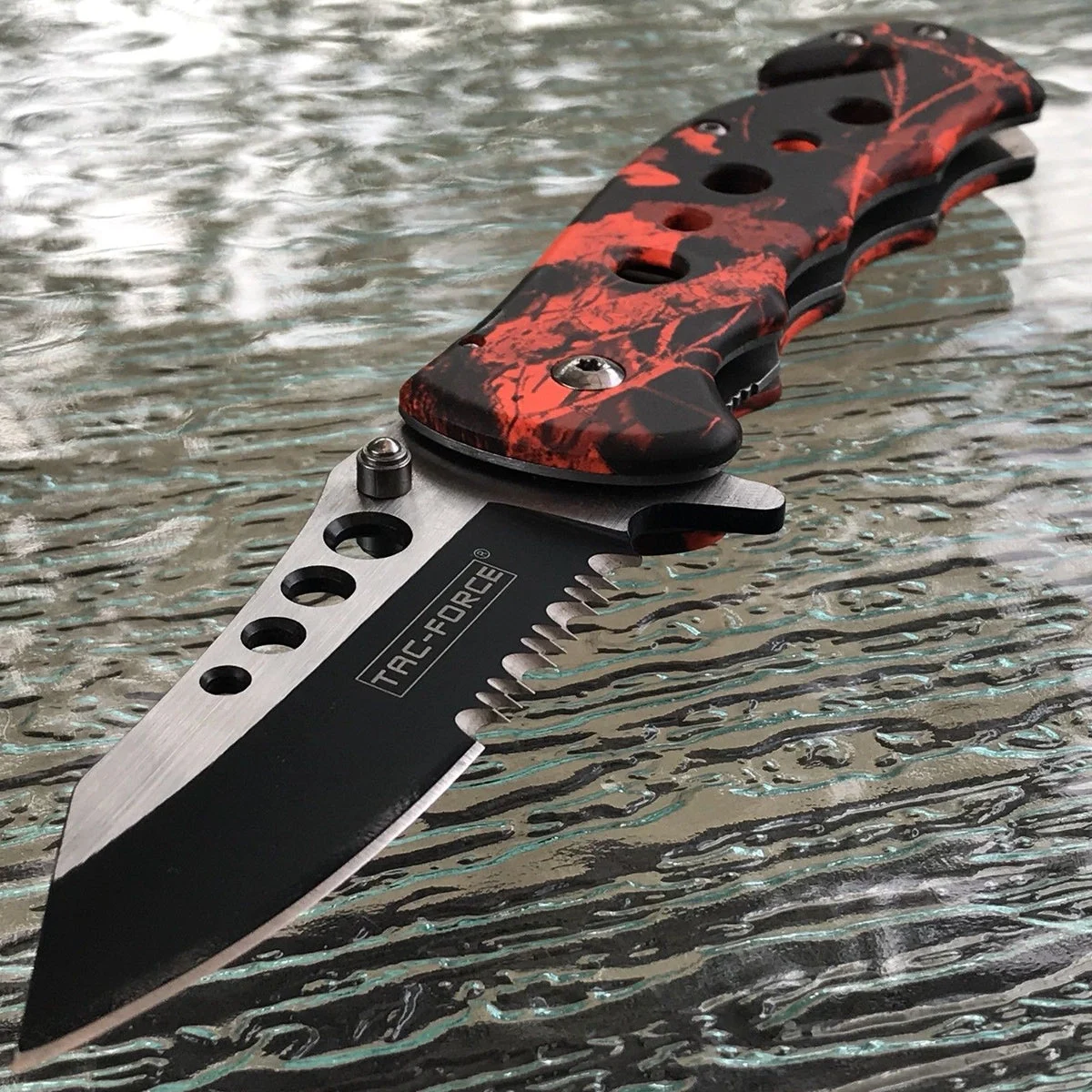 7.75″ TAC FORCE SPRING ASSISTED TACTICAL RED CAMO FOLDING KNIFE BLADE POCKET NEW