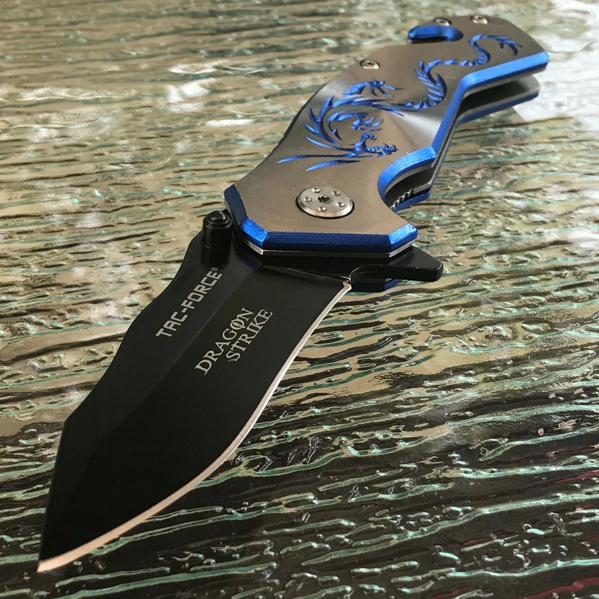 7″ Tac Force Blue Dragon Strike Fantasy Tactical Mini Pocket Knife