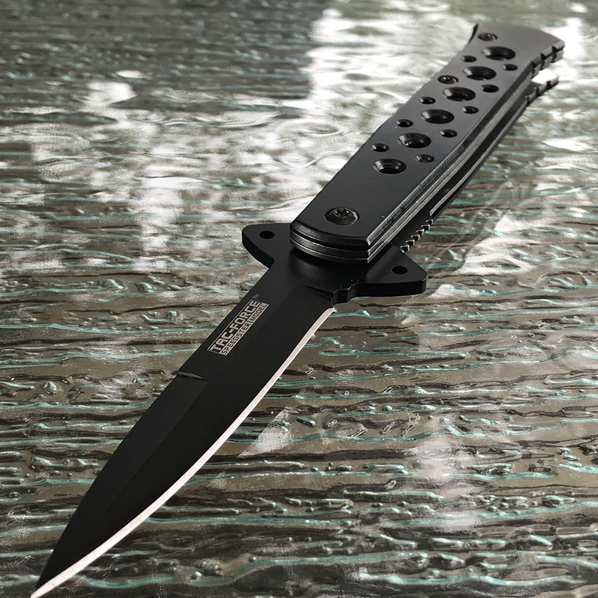 7″ Tac Force Speedster Model Stiletto Black Spectrum Knife TF-698BK