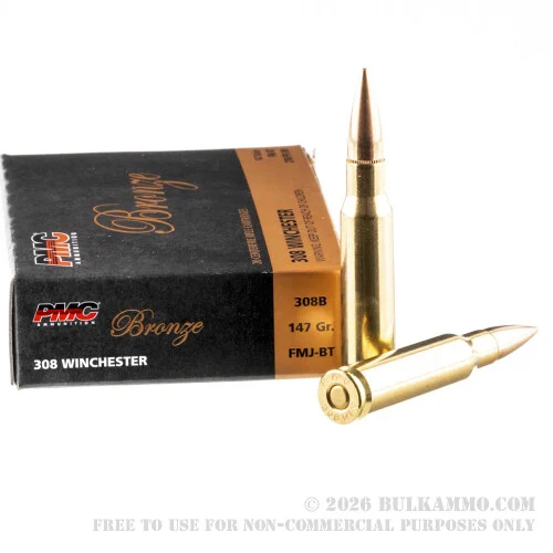 500Rounds of .308 Win Ammo by PMC - 147gr FMJBT
