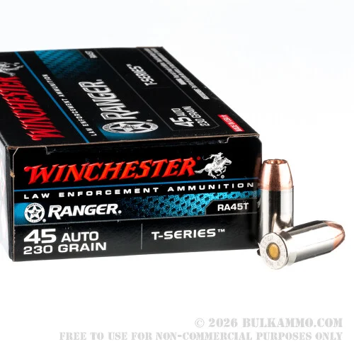 500Rounds of .45 ACP Ammo by Winchester Ranger T-Series - 230gr JHP