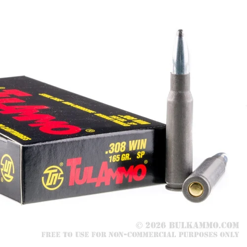 20 Rounds of .308 Win Ammo by Tula - 165gr SP