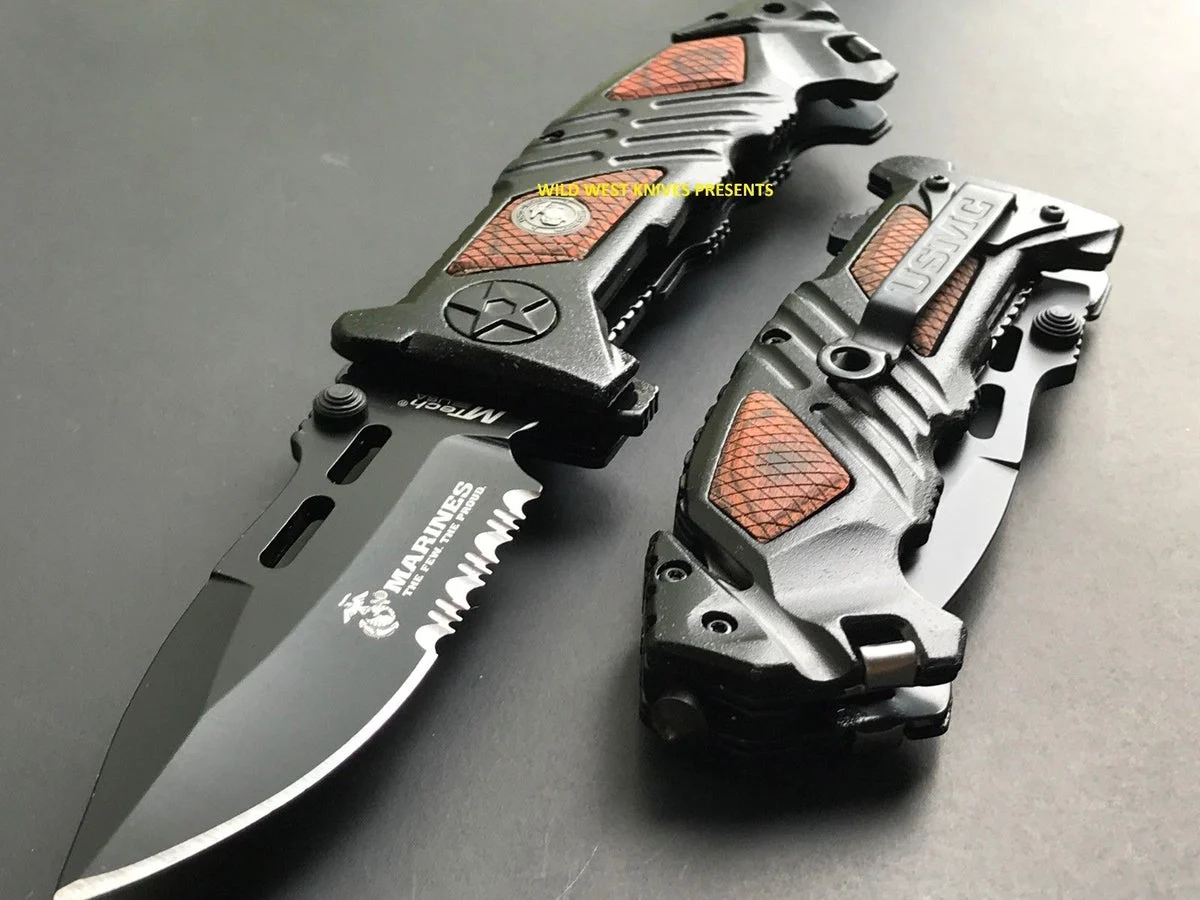 8.25″ MTECH US Marine Spring Assisted Official Pocket Knife MA-1023WD