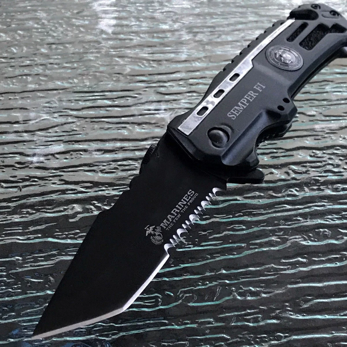 8.5″ Marine Semper Fi USMC Military Tanto Pocket Knife
