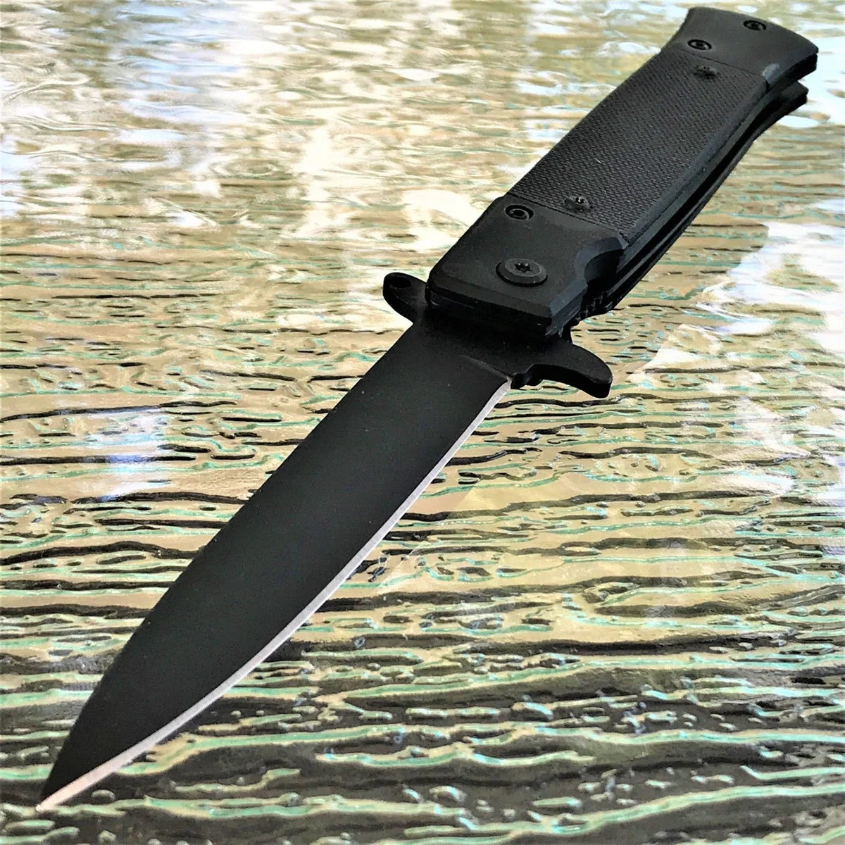 8.75″ Tac Force Black G10 Tactical Stiletto Pocket Knife