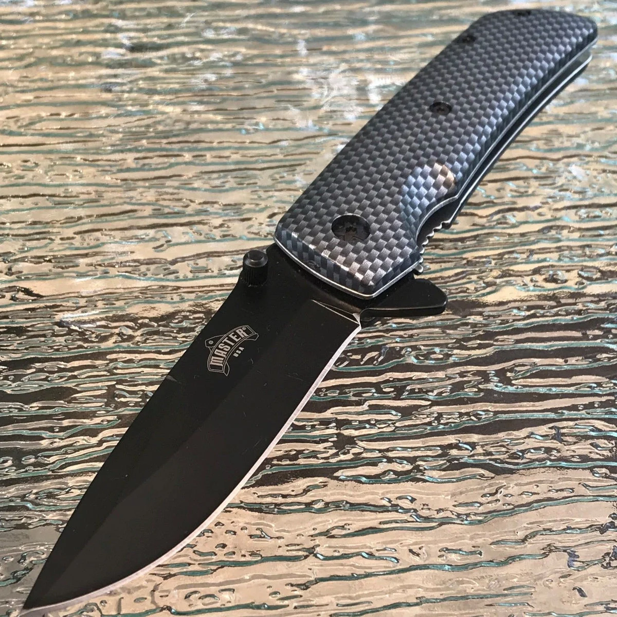 8″ Master USA Tactical Carbon Fiber Assisted Folding Pocket Knife