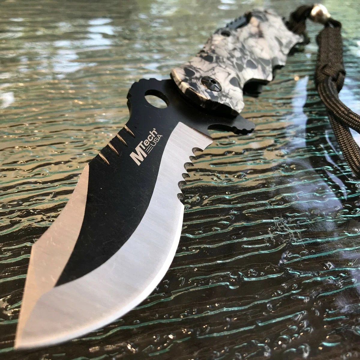 8″ MTech USA Ballistic Fantasy Tactical Skulls White Camo Pocket Knife