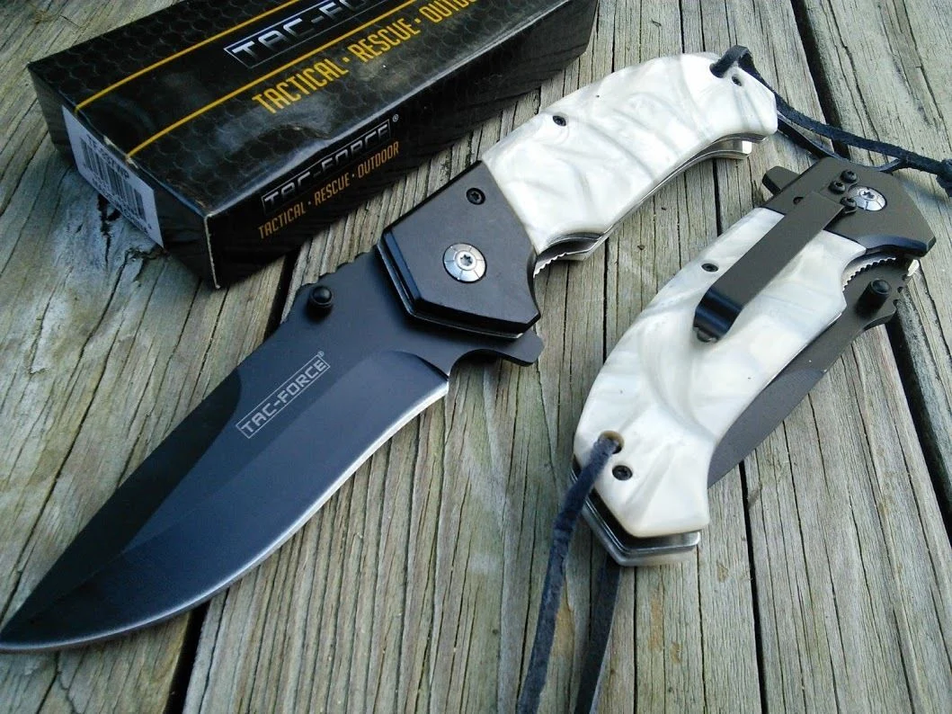 8″ TAC FORCE ASSISTED OPEN PEARL HANDLE FOLDING POCKET KNIFE