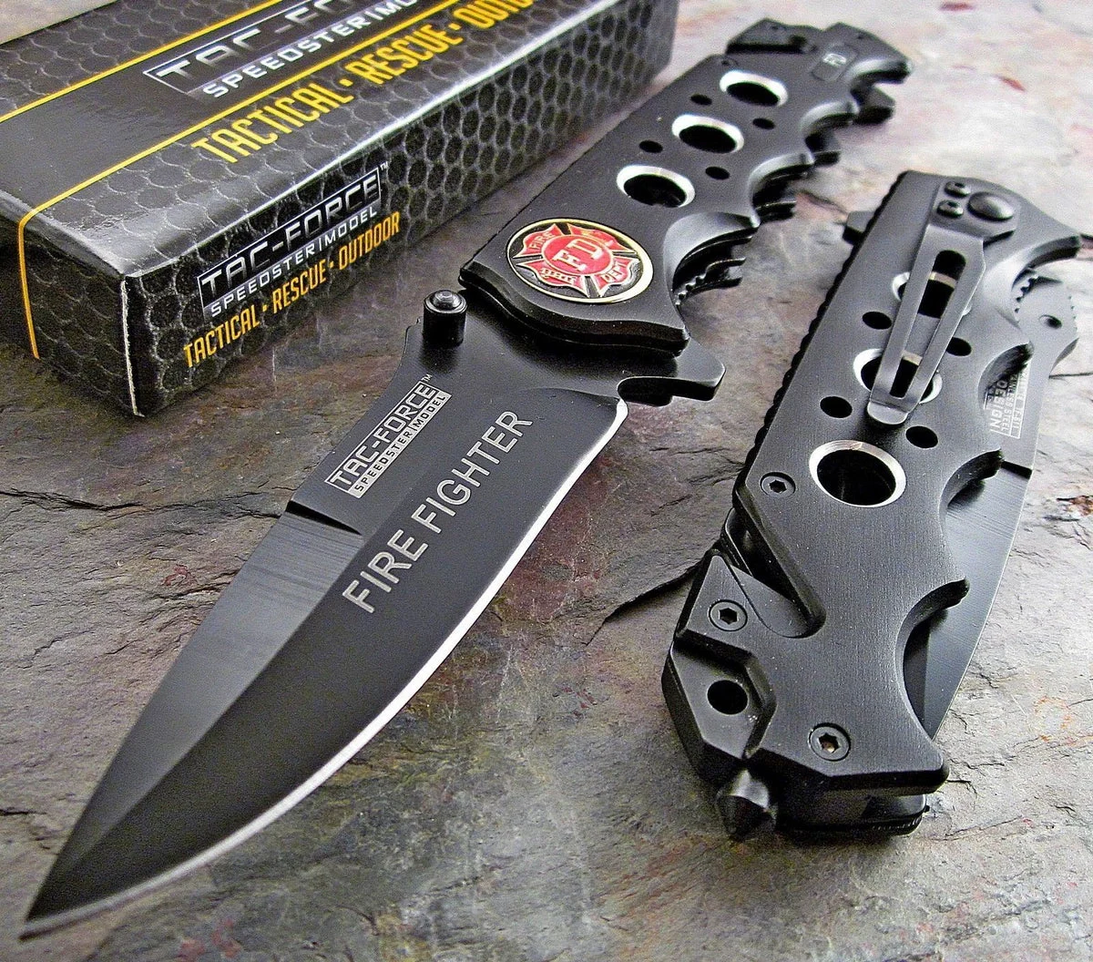 8″ Tac Force EMT Fire Fighter Rescue Pocket Knife (TF-611FDB)