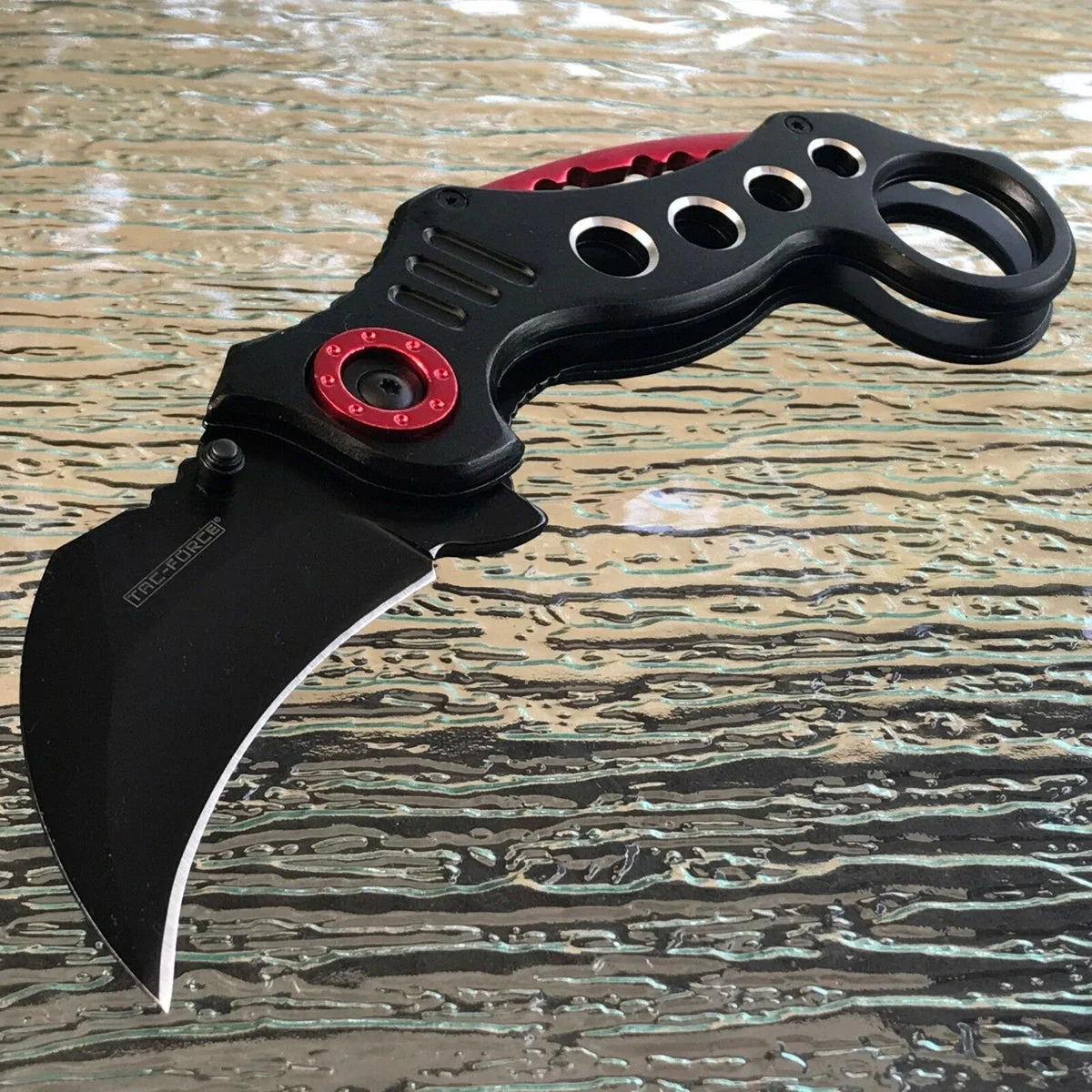 8″ Tac Force Spring Assisted Tactical Black Karambit Claw Pocket Knife