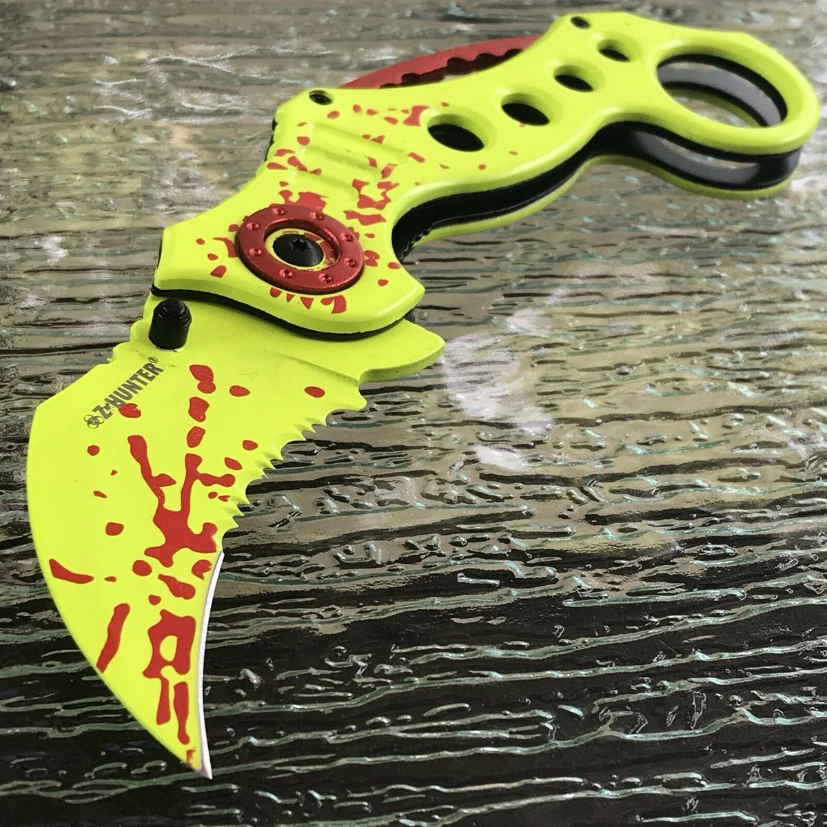 8″ Zombie Hunter Assisted Opening Karambit Claw Blade Pocket Knife