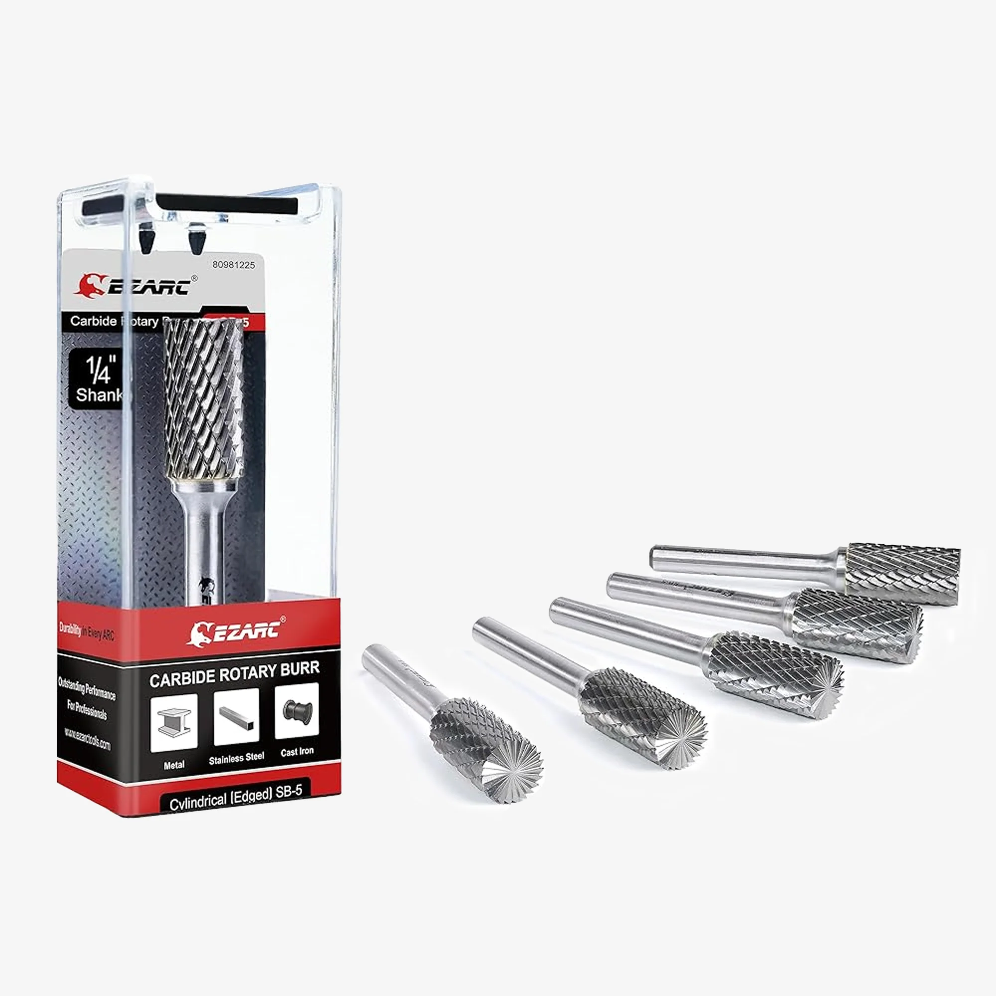 1/4″ Shank Tungsten Carbide Rotary Burr Bit, Double Cut Carbide Burr Die Grinder Cutting Burrs Bit for Metal Working