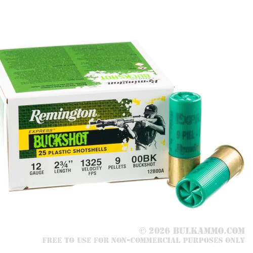100 Rounds of 12ga Ammo by Remington -00 Buck