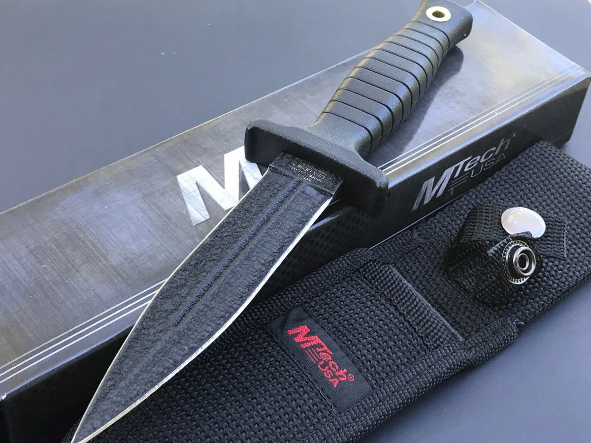 9″ MTech Tactical Fixed Blade Dagger Double Edge Boot Knife w/ Sheath