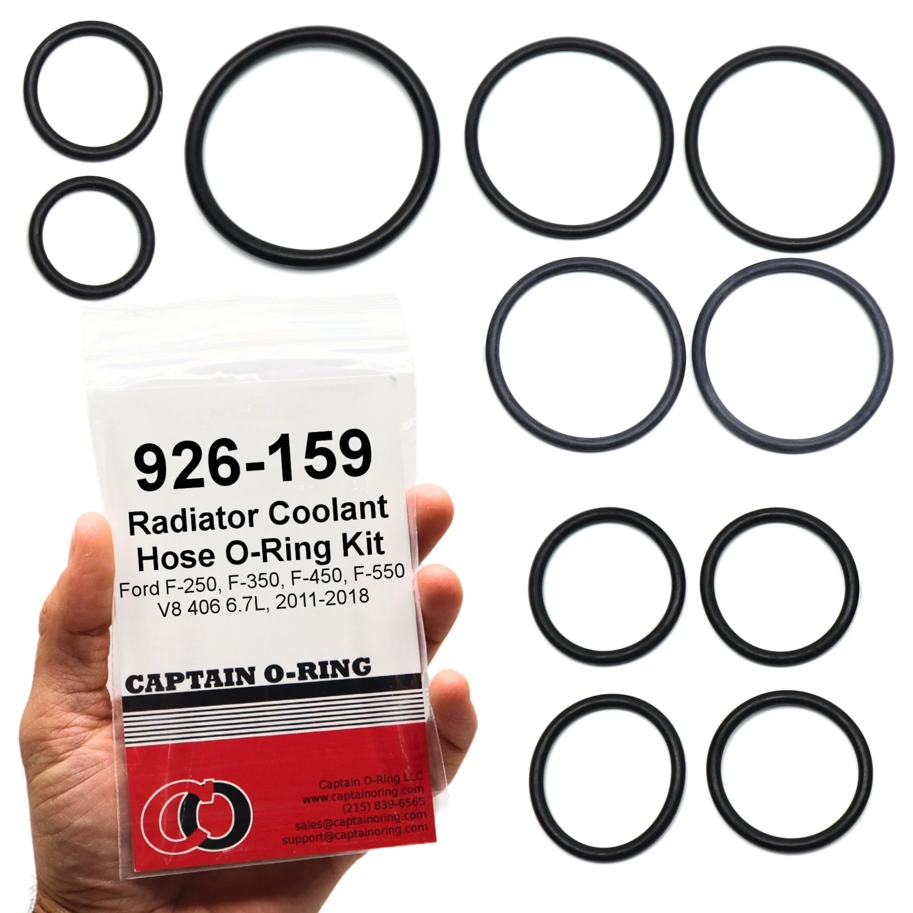 926-159 Radiator Coolant Hose O-Ring Kit for Select Ford Models F250 F350 F450 F550 V8 406 6.7L 2011-2018