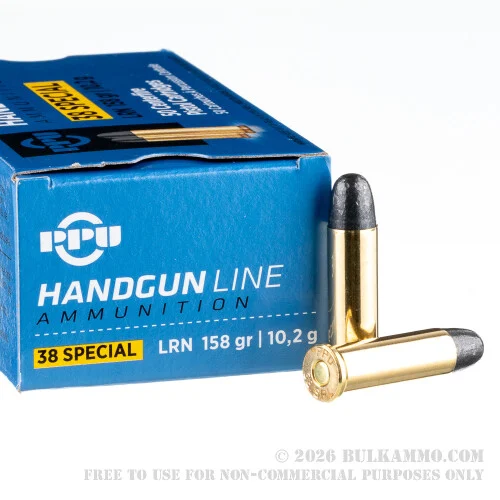 500Rounds of .38 Spl Ammo by Prvi Partizan - 158gr LRN