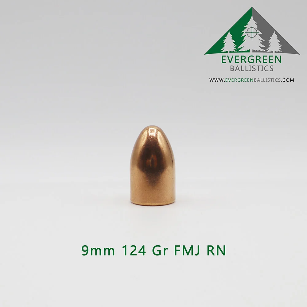 9mm (.355) 124 Grain Full Metal Jacket Bullets
