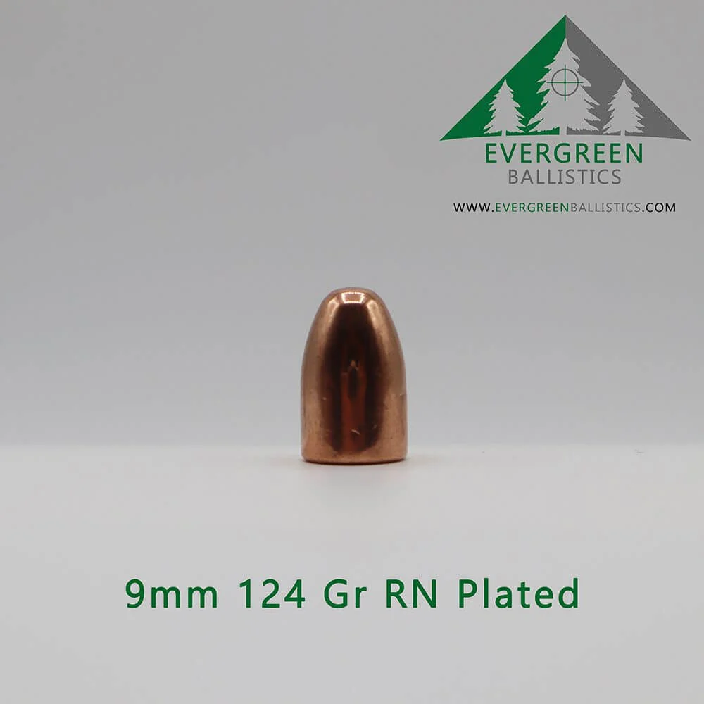 9mm (.355) 124 Grain Plated Bullets