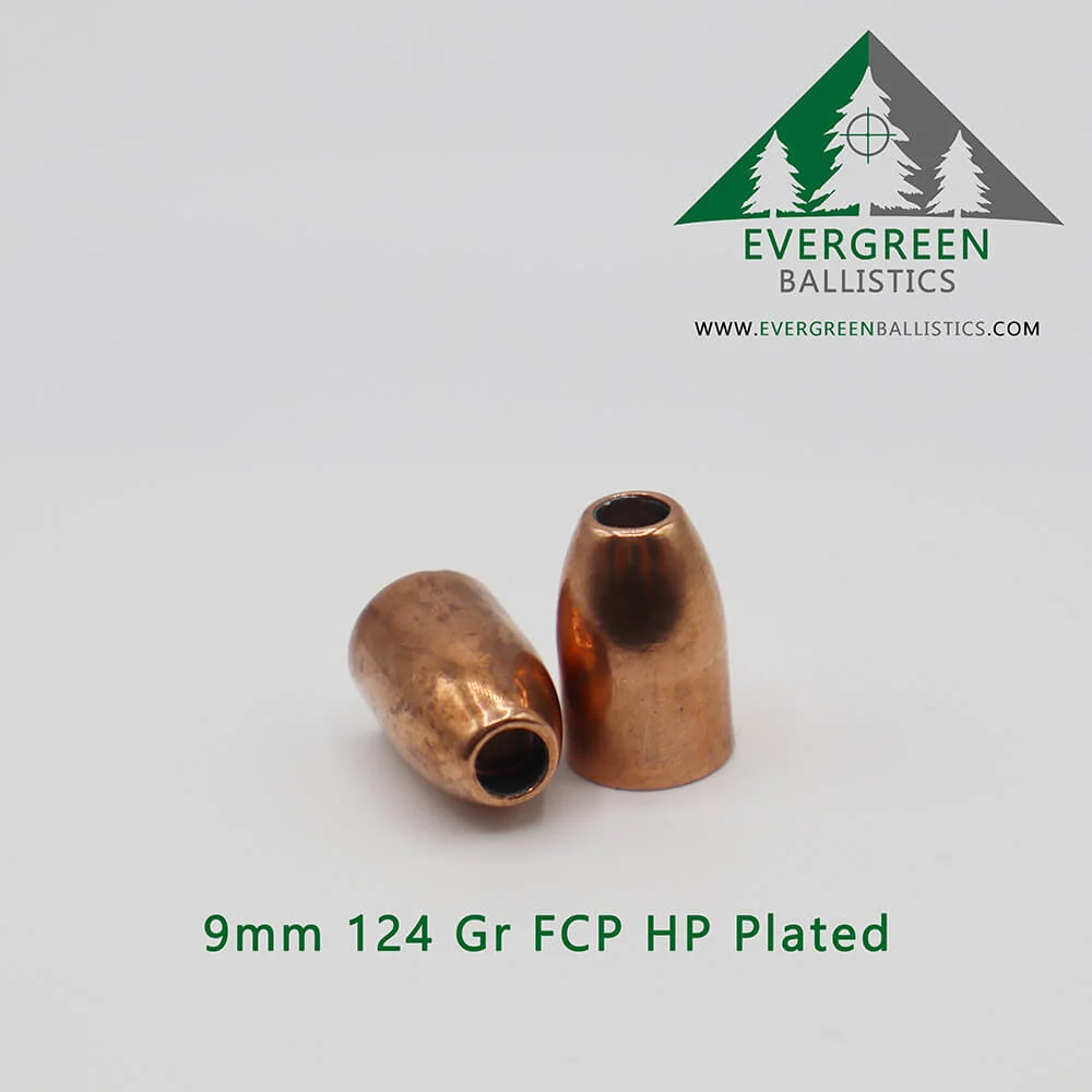 9mm (.355) 124 Grain Plated Hollow Point Bullets