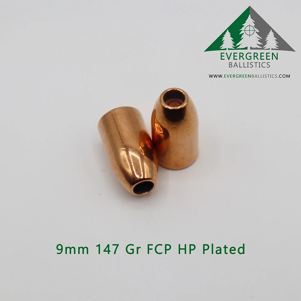 9mm (.355) 147 Grain Plated Hollow Point Bullets