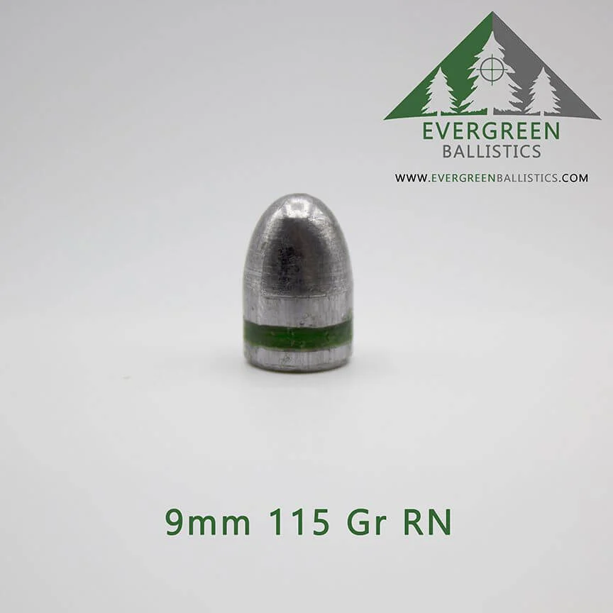 9mm (.356) 115 Grain Round Nose Cast Lead Bullets