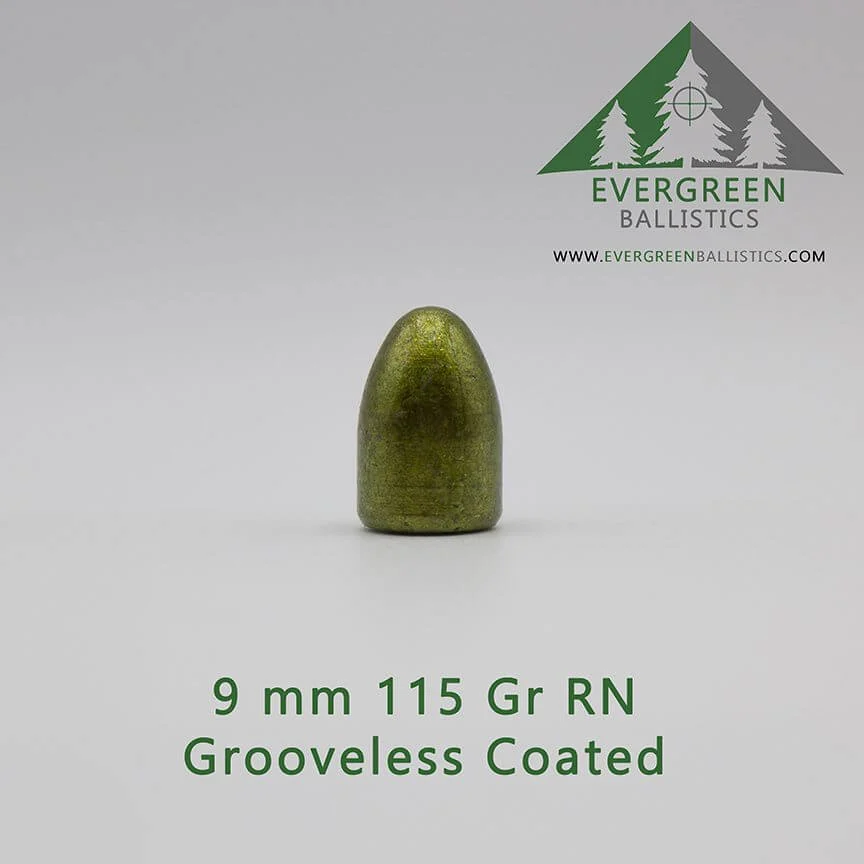 9mm (.356) 115 Grain Round Nose NLG Coated Bullets