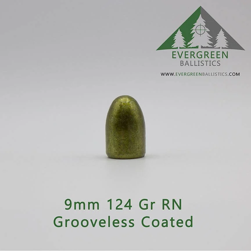 9mm (.356) 124 Grain Round Nose NLG Coated Bullets