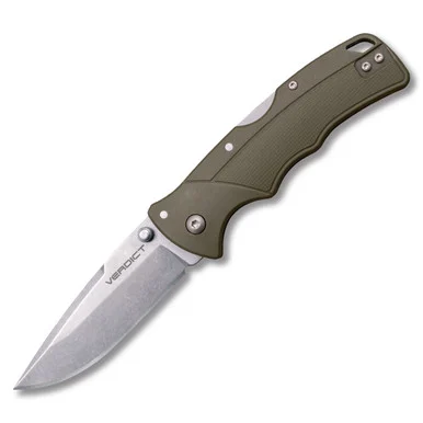 Cold Steel Verdict 4.2in Stonewash Drop Point OD Green CSFLC3SPSSOD