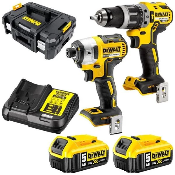 DeWaltCombi Drill & Impact Driver – 18v B/less Twin Kit – DCK266P2T
