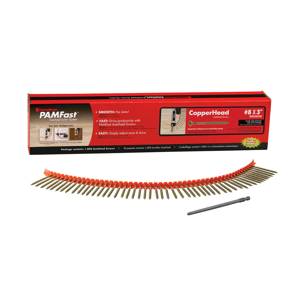 PAM/OMG WDCH8300 #8×3 Star Drive Flat Head Copper Collated Screws, 1,000/Box