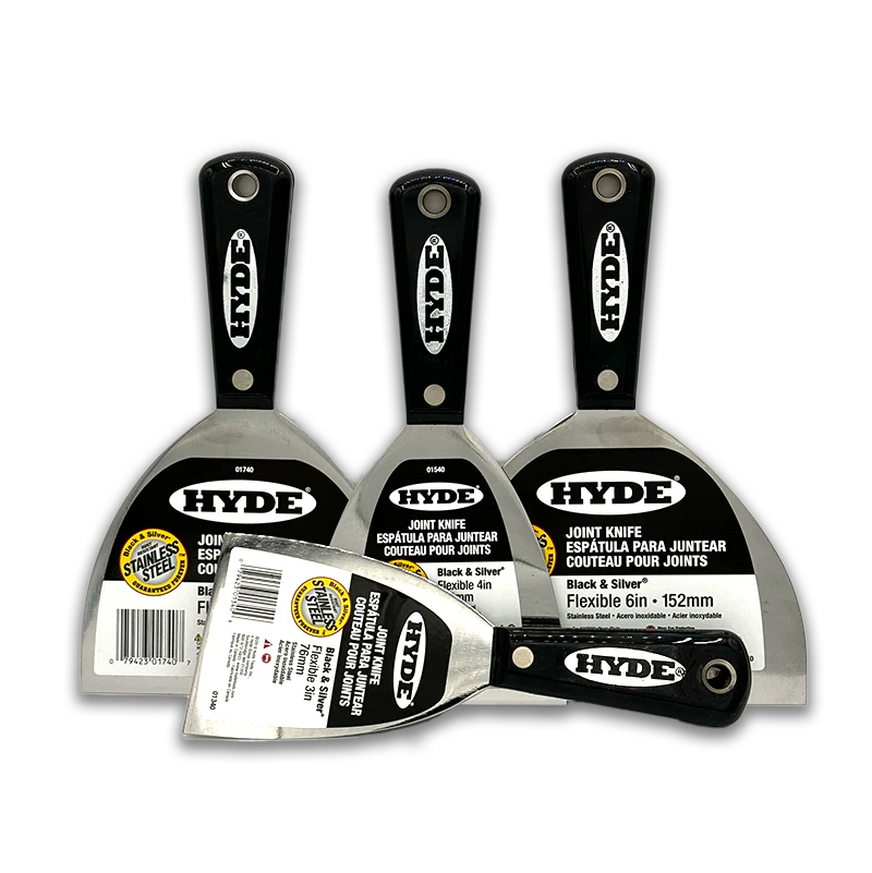 Black & Silver Stainless Steel Joint Knives 4 Pc. Set (3, 4, 5 & 6″)