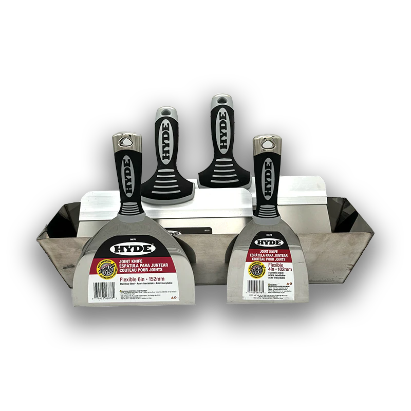 Pro Stainless™ Drywall Kit (Joint & Taping Knives + Mud Pan)
