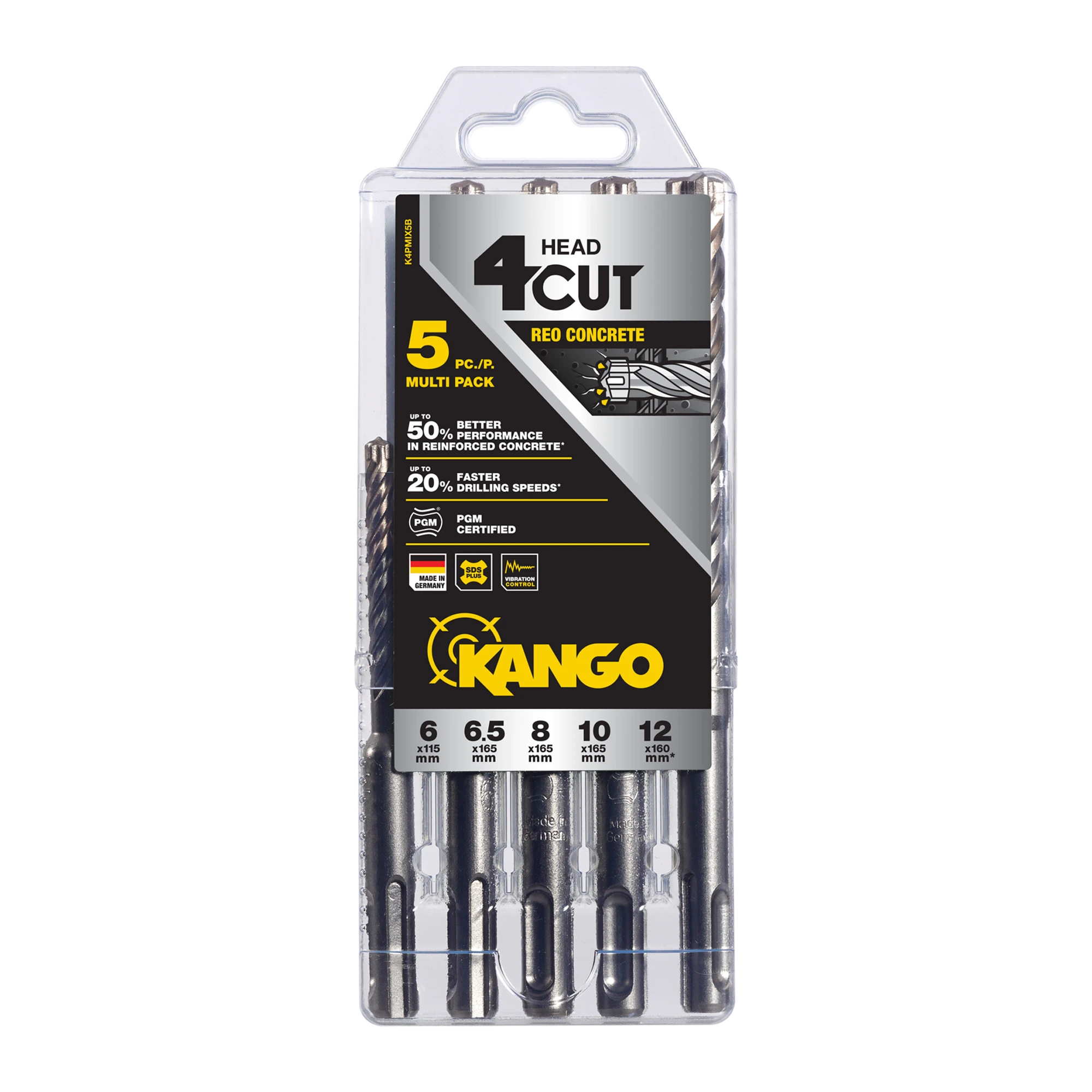 K4 SDS Plus Drill Bit Set – 5 Piece Set
