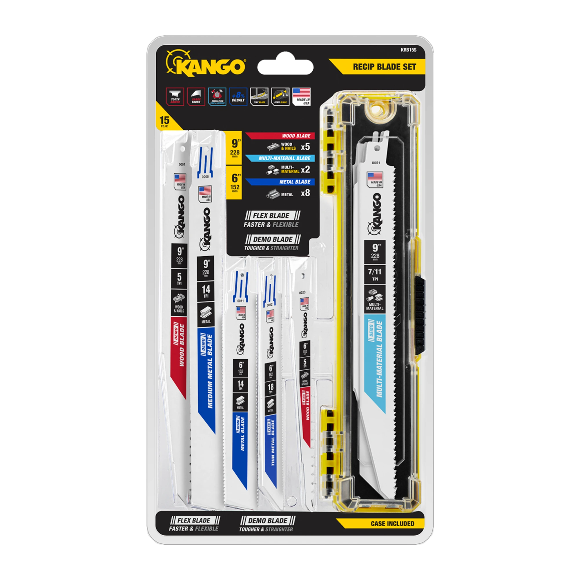 15 Piece Recip Saw Blade Set
