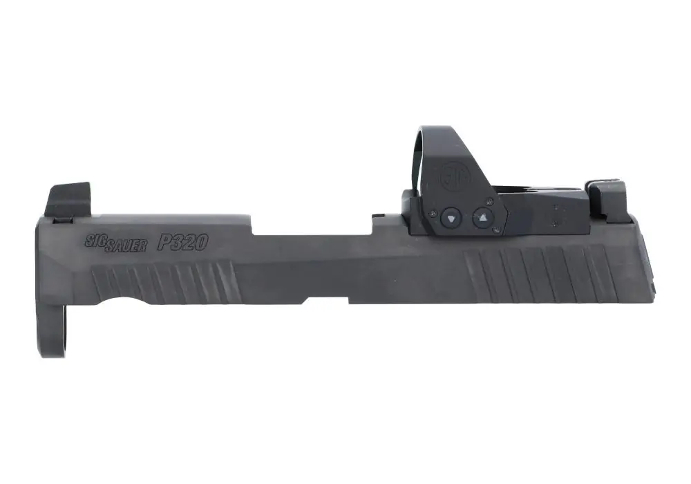 P320-XCOMPACT 9MM 3.6″ SLIDE ASSEMBLY, ROMEO1PRO, BLACK