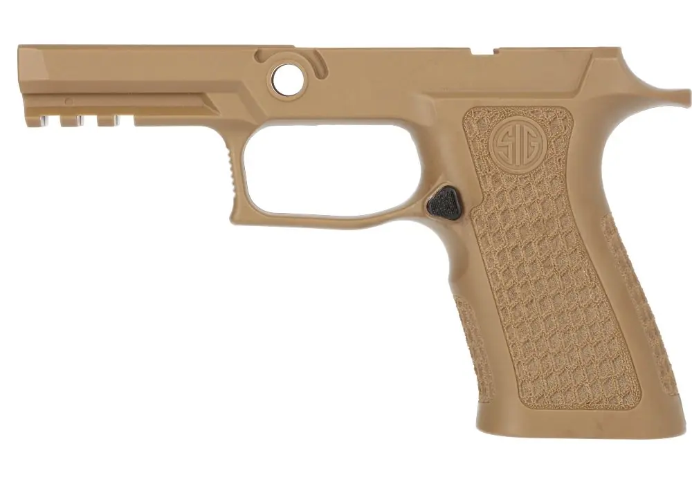 P320 XCARRY 9MM/40/.357 LASER ENGRAVED GRIP MODULE – COYOTE TAN, MEDIUM GRIP