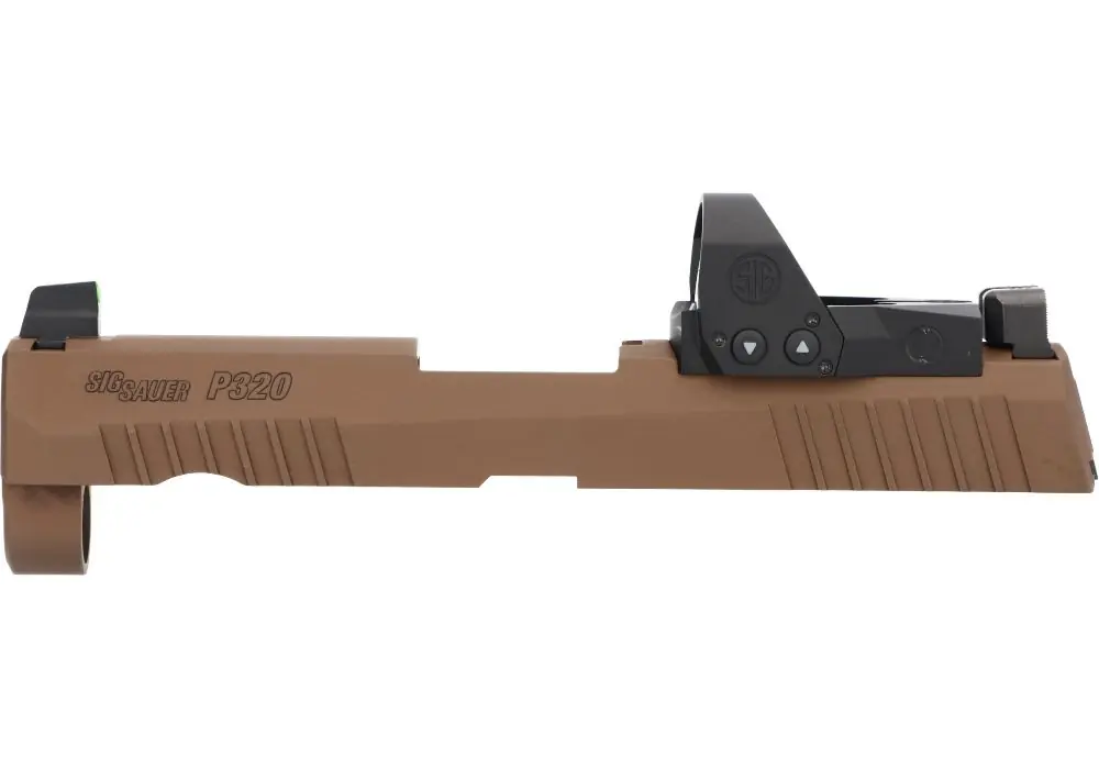 P320 RXP CARRY/COMPACT 9MM 3.9″ SLIDE ASSEMBLY, ROMEO1PRO, COYOTE BROWN