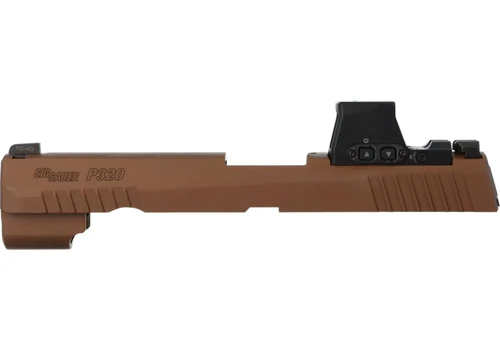 P320 FULL-SIZE 9MM 4.7″ SLIDE ASSEMBLY, ROMEO-X PRO, COYOTE BROWN