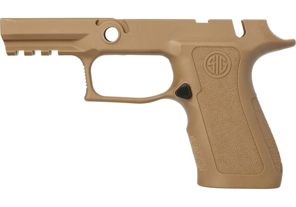 P320 XCOMPACT 9MM/40/.357 MANUAL SAFETY GRIP MODULE – COYOTE TAN, MEDIUM GRIP