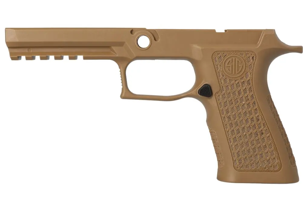 P320 XFULL 9MM/40/.357 LASER ENGRAVED GRIP MODULE – COYOTE, MEDIUM GRIP