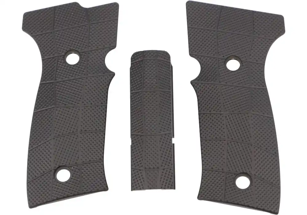 P320 AXG LOK GRIP PANEL SET, BRASS GRIDLOK – BLACK