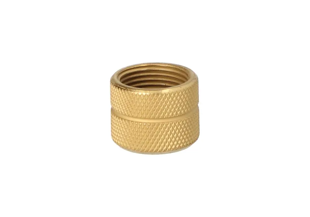 BARREL THREAD PROTECTOR/CAP – 9MM 1/2X28 HIGH POLISH GOLD TiN