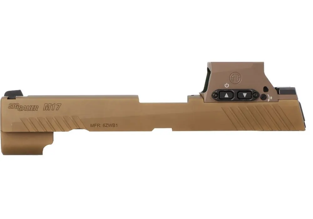 P320-M17 9MM 4.7″ SLIDE ASSEMBLY, ROMEO-M17, COYOTE