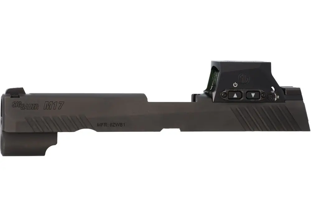 P320-M17 9MM 4.7″ SLIDE ASSEMBLY, ROMEO-M17, BLACK