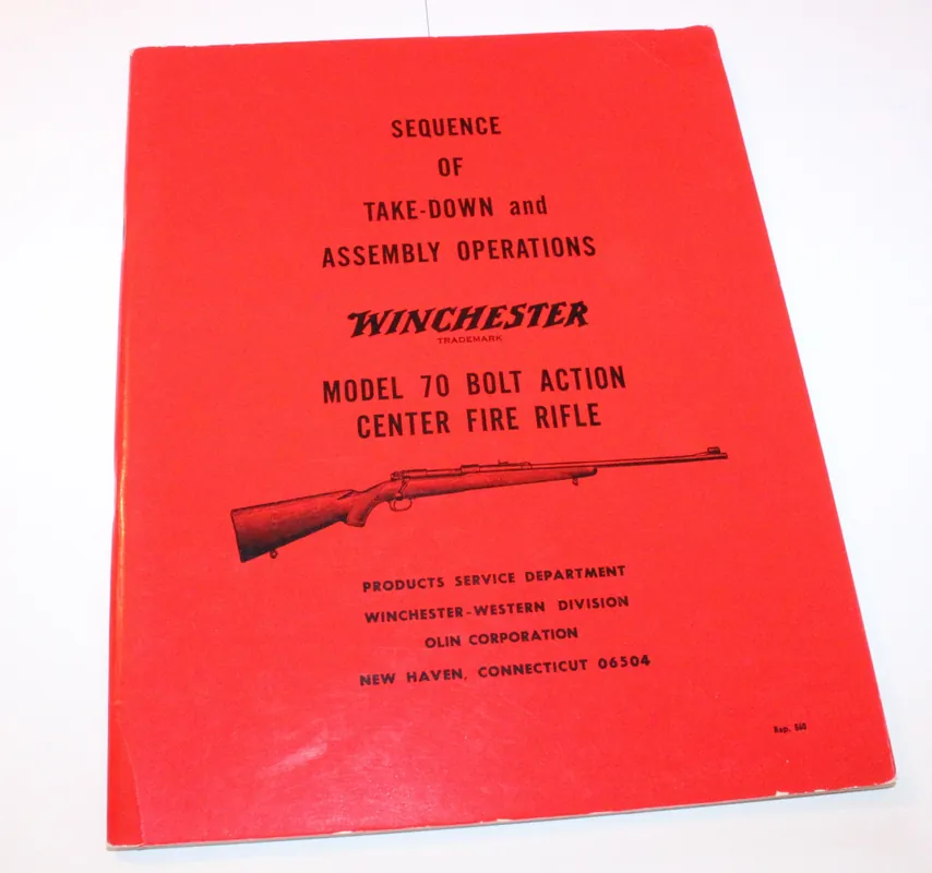 1958 Winchester Model 70 Take-Down and Assembly Operations Manual – REPRINT