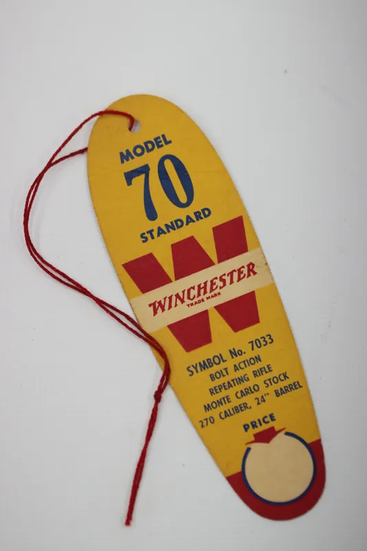 Winchester Model 70 Standard Hang Tag – Symbol No. 7033